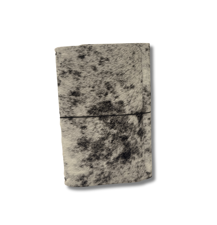 A5 Cowhide Trifold - Black