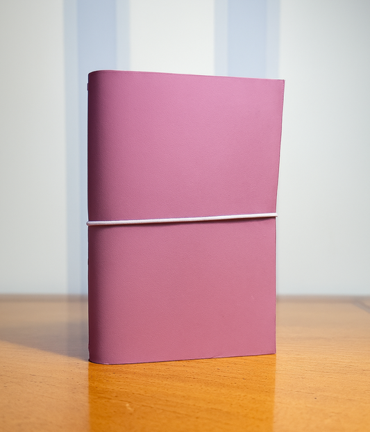 Pink-purple leather journal