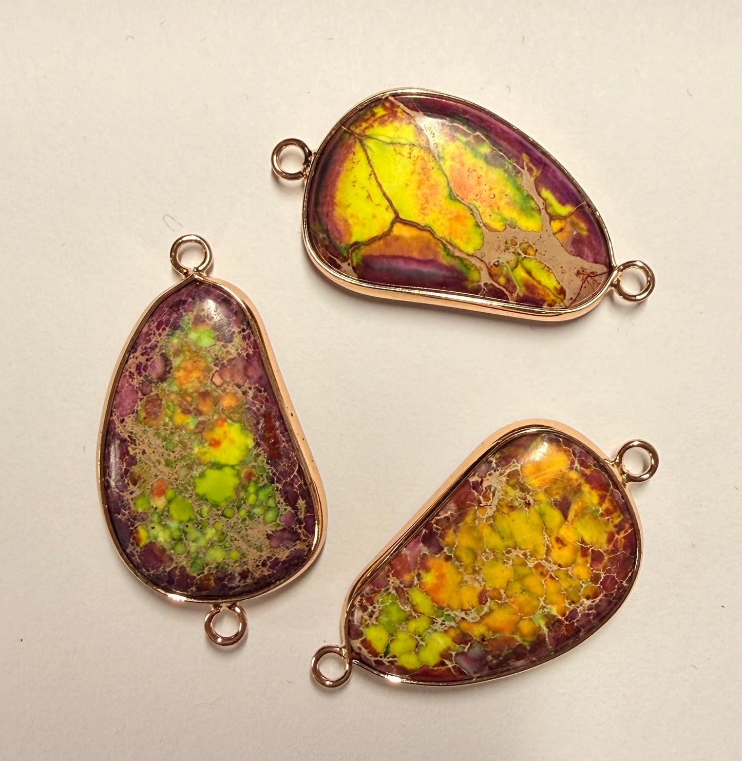 Colorful Stone Connector Charm