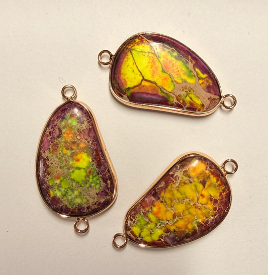 Colorful Stone Connector Charm