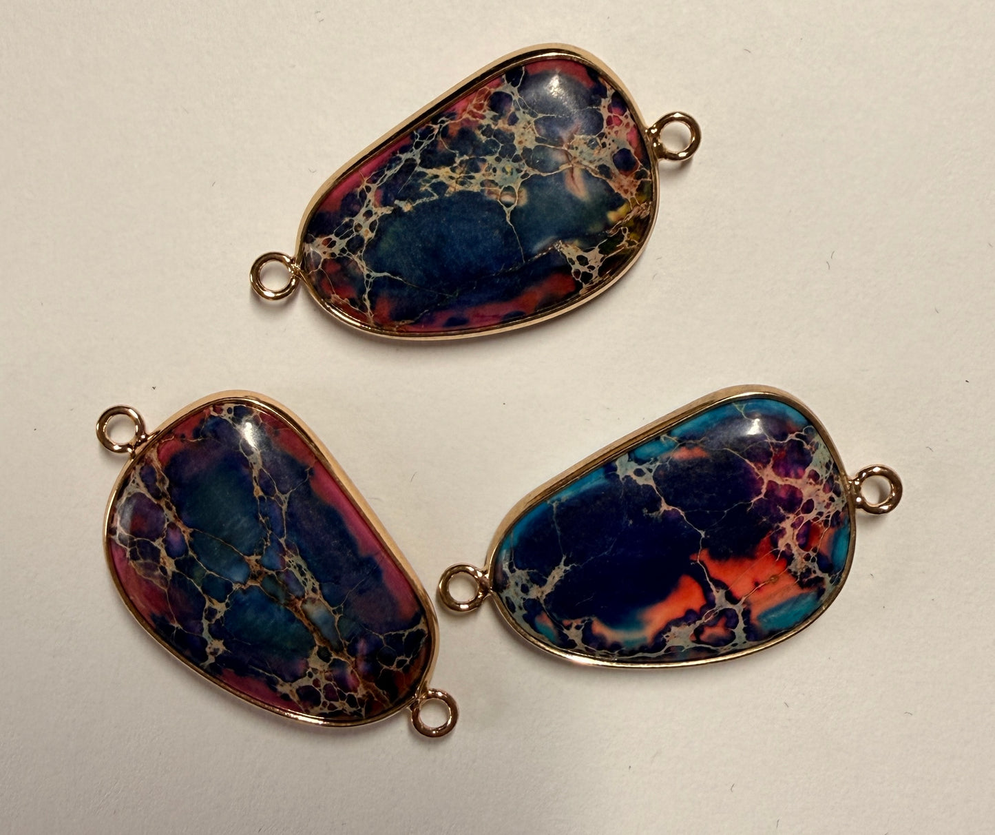 Colorful Stone Connector Charm