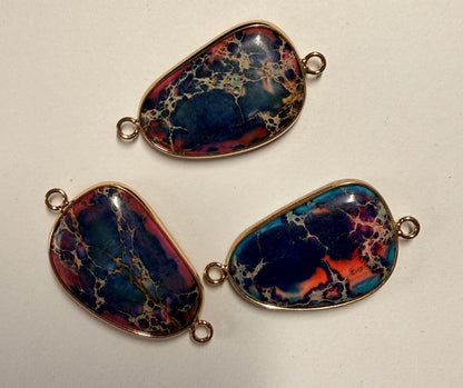 Colorful Stone Connector Charm