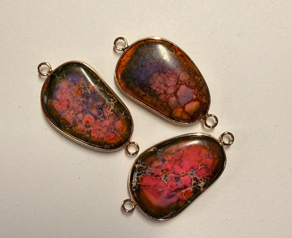 Colorful Stone Connector Charm